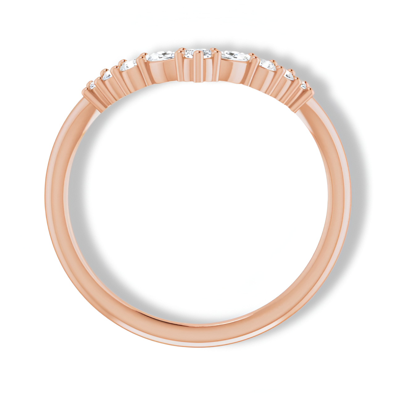 Round And Marquise Diamond Curved Band-VIRABYANI