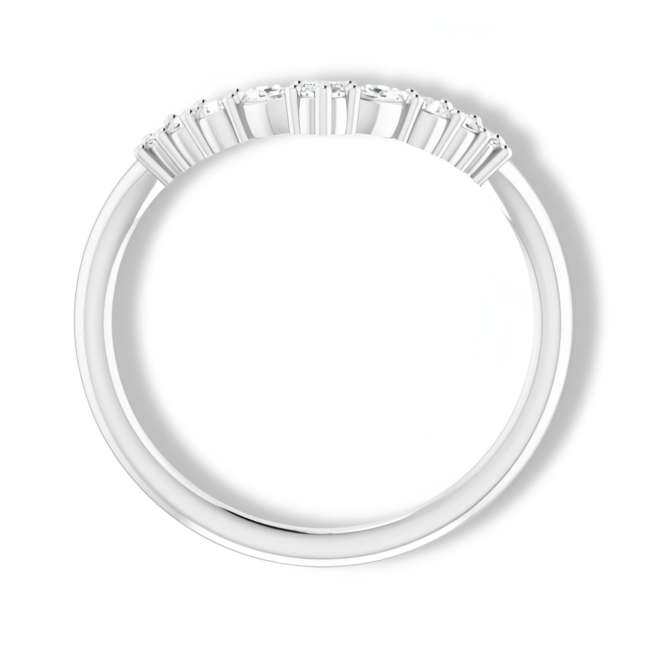 Round And Marquise Diamond Curved Band-VIRABYANI