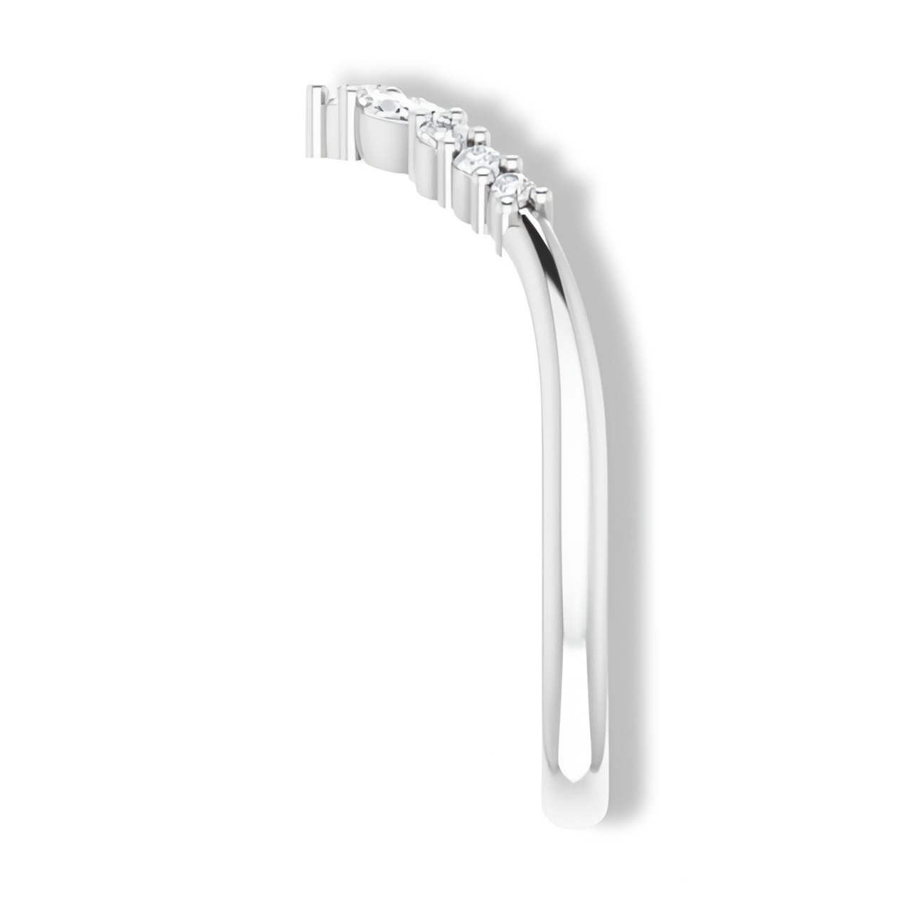 Round And Marquise Diamond Curved Band-VIRABYANI