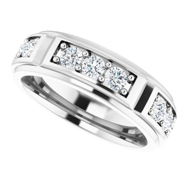 1.50 ctw Prong Set Round Diamond Men's Ring-VIRABYANI