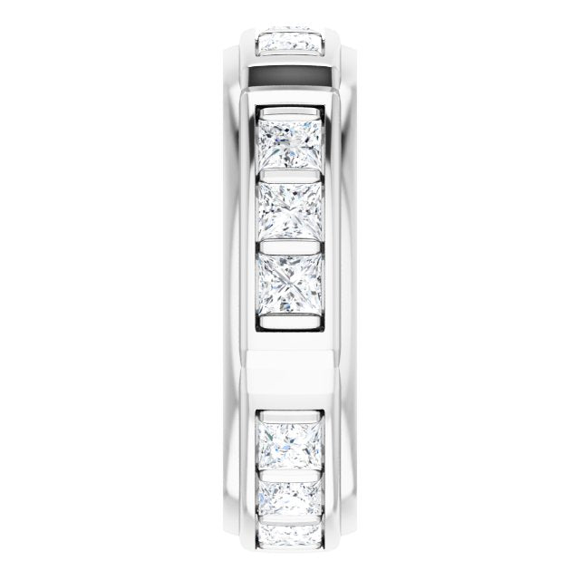 2.70 ctw Bar Set Princess Cut Diamond Men's Ring-VIRABYANI