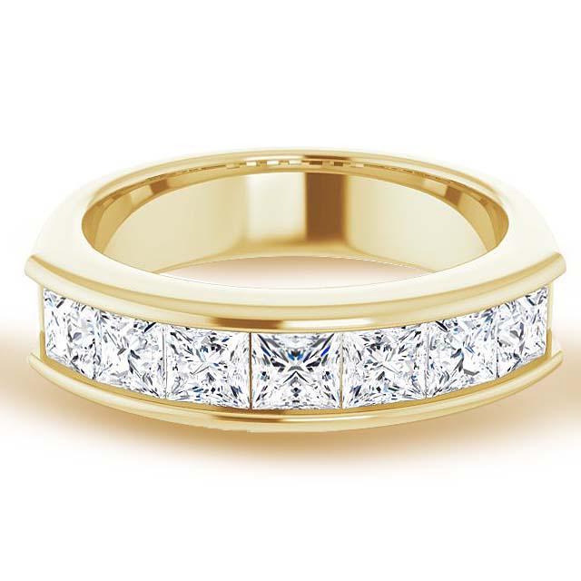 3.0 ctw Channel Set Princess Diamond Men's Ring-VIRABYANI