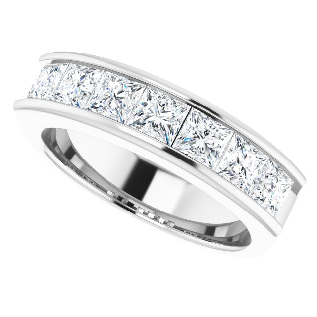 3.0 ctw Channel Set Princess Diamond Men's Ring-VIRABYANI