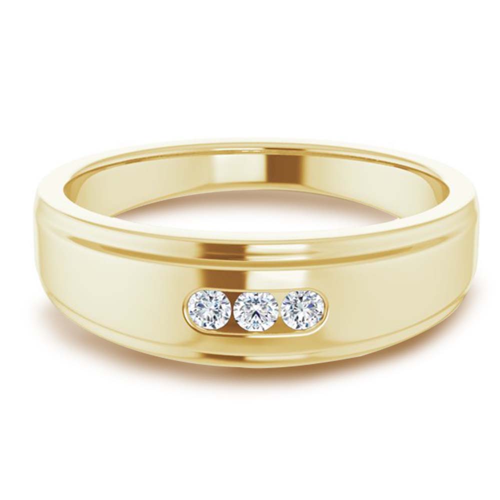 3 Stone Men's Diamond Ring-VIRABYANI