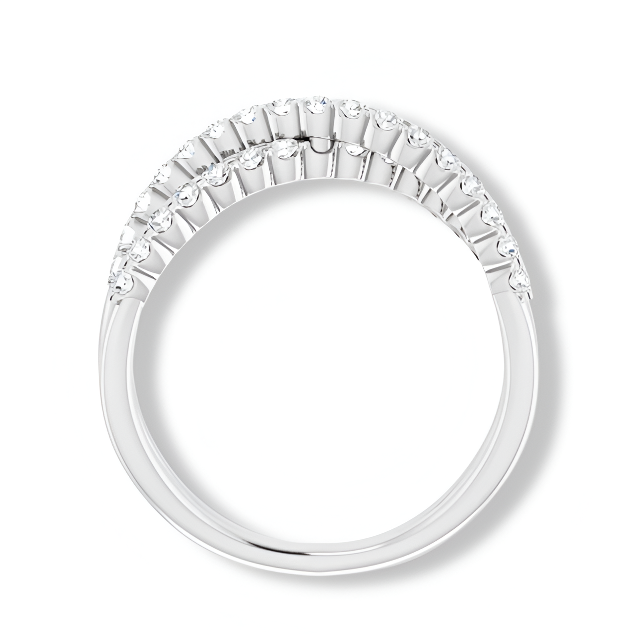 Criss Cross Round Diamond Band-VIRABYANI
