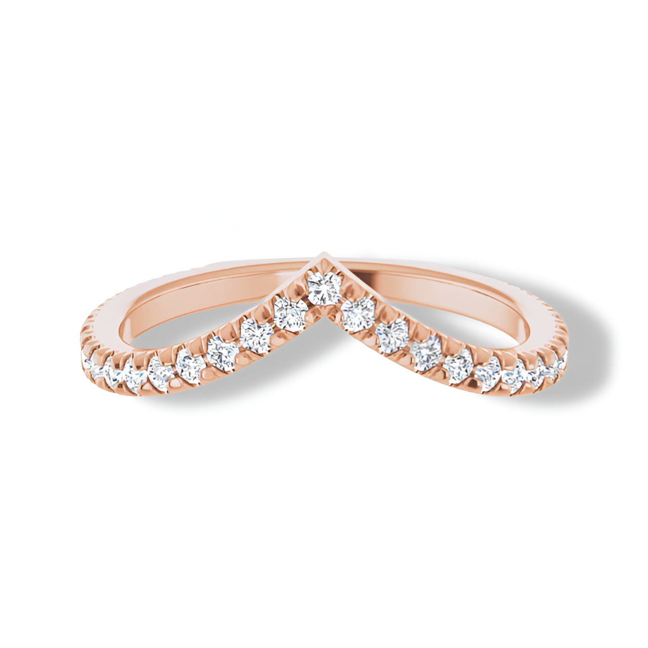Round Diamond V Shape Contour Band-VIRABYANI