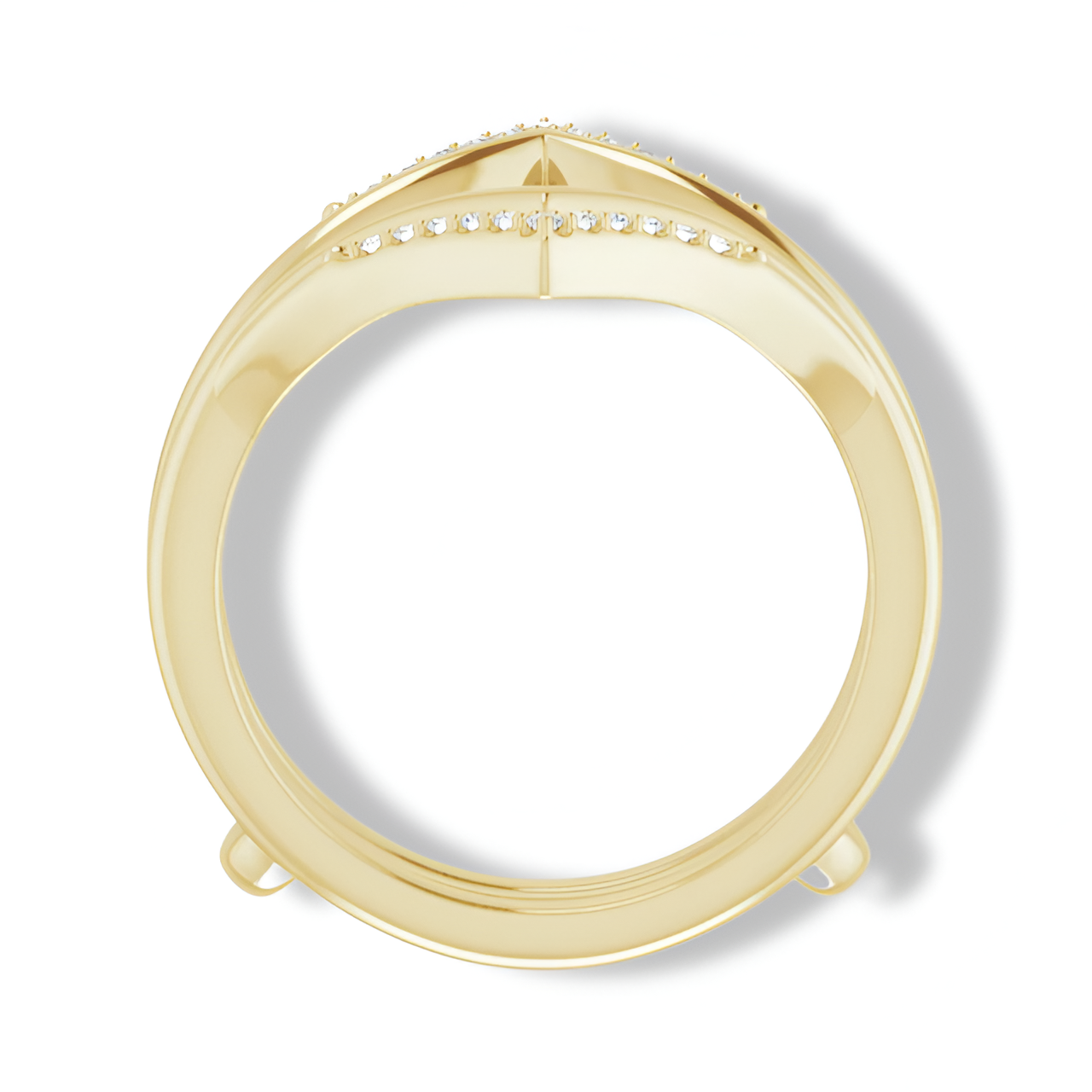 Round Diamond Double Row Ring Guard-VIRABYANI