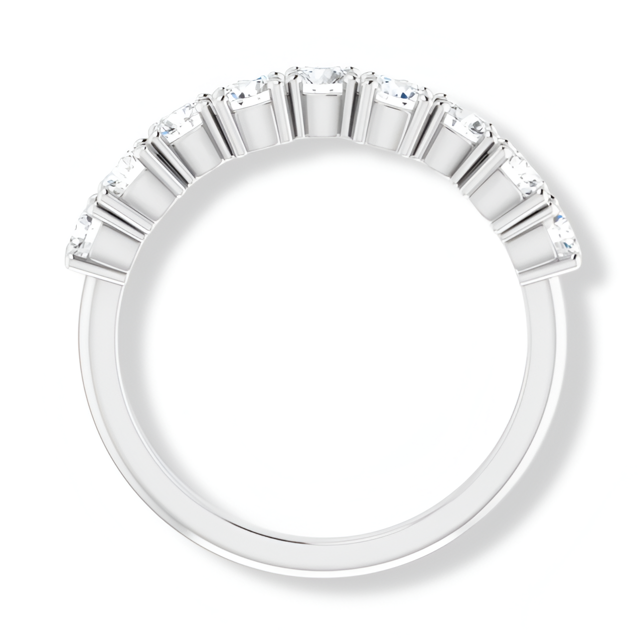 Nine Stone Round Diamond Anniversary Band-VIRABYANI