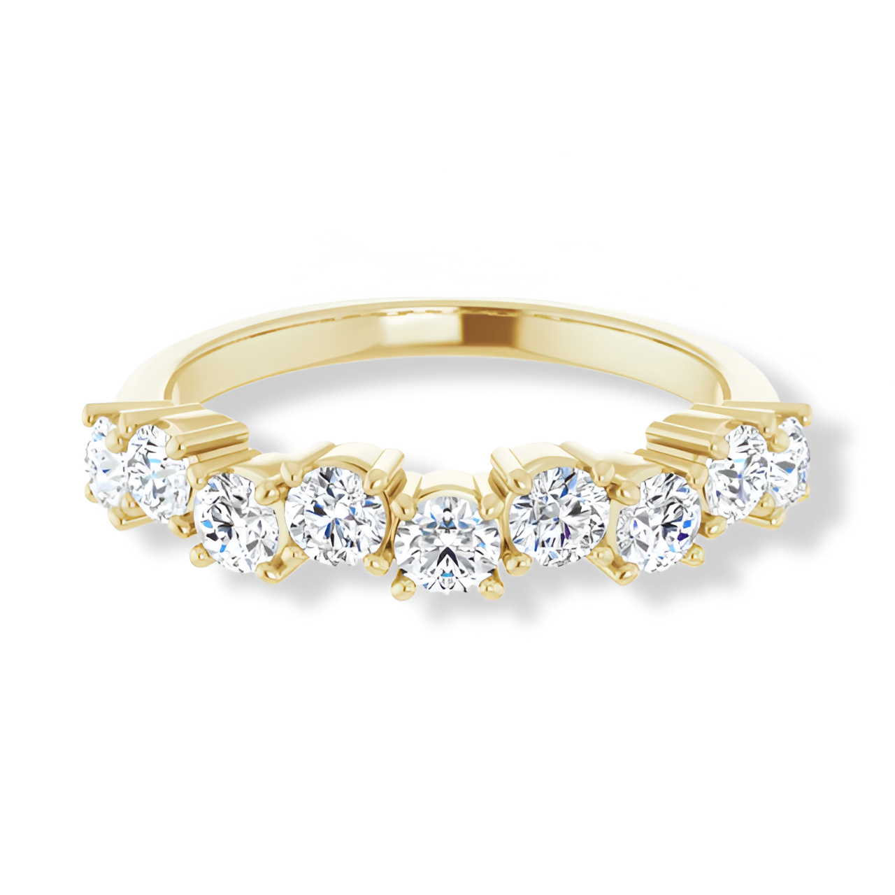 Nine Stone Round Diamond Anniversary Band-VIRABYANI