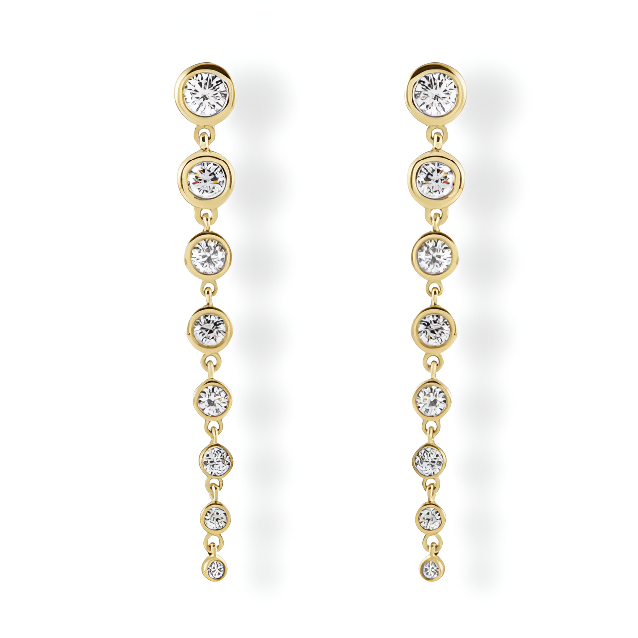 Graduated Diamond Drop Earrings-VIRABYANI