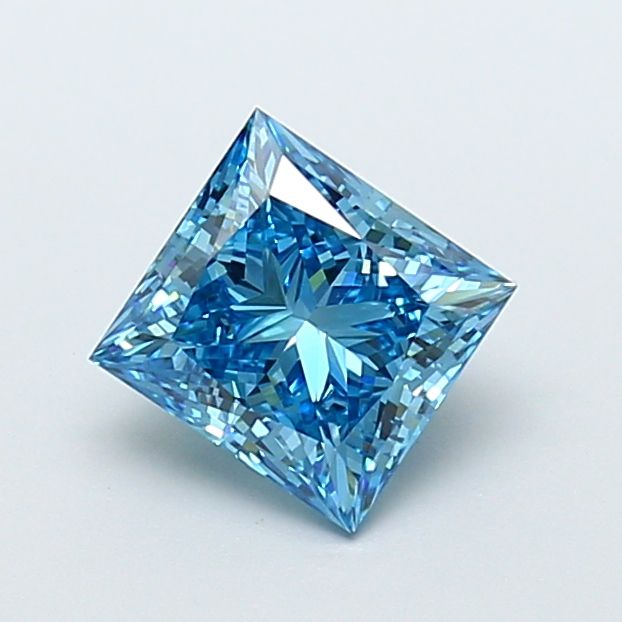 2.21 Carat Princess Cut Fancy Blue