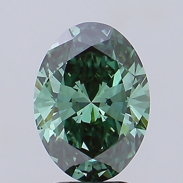 3.00 Carat Oval Cut Fancy Green