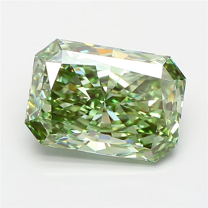 4.06 Carat Radiant Cut Fancy Green