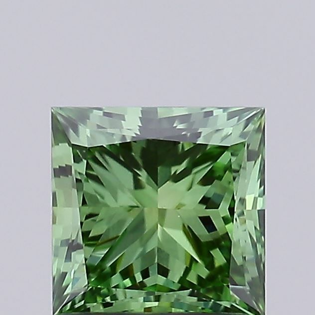 1.00 Carat Princess Cut Fancy Green