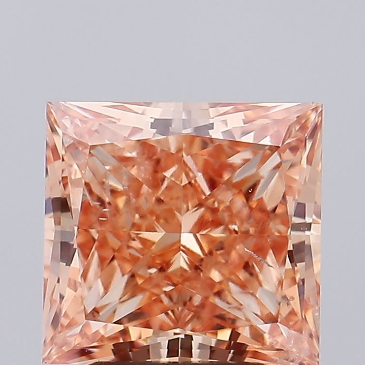 2.99 Carat Princess Cut Fancy Orange