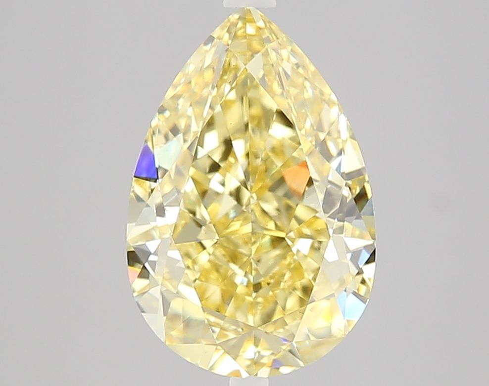 4.07 Carat Pear Cut Fancy Yellow