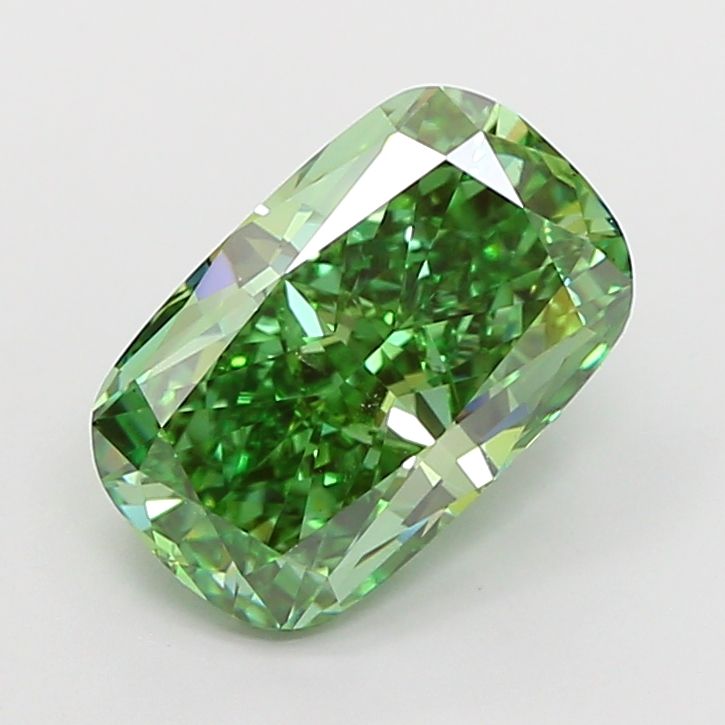 3.01 Carat Cushion Cut Fancy Green
