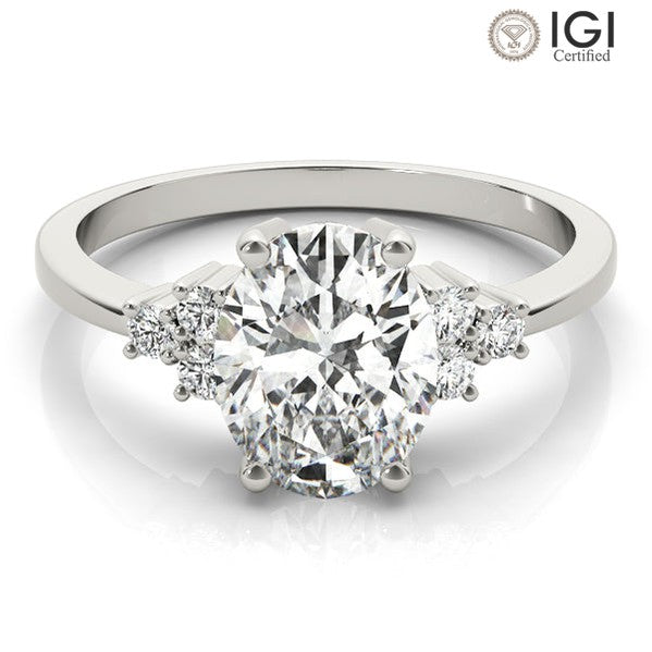 Alexandria Oval Lab Grown Diamond Engagement Ring IGI Certified-VIRABYANI