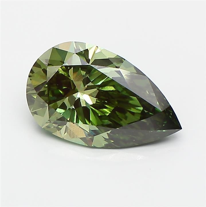 1.72 Carat Pear Cut Fancy Green