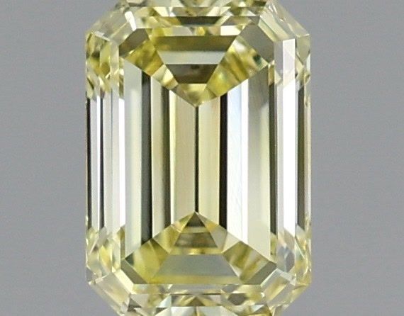 0.54 Carat Emerald Cut Fancy Yellow