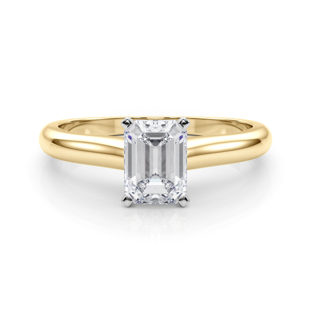 Isabella Emerald Diamond Solitaire Engagement Ring