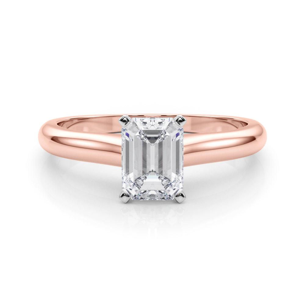 Isabella Emerald Diamond Solitaire Engagement Ring