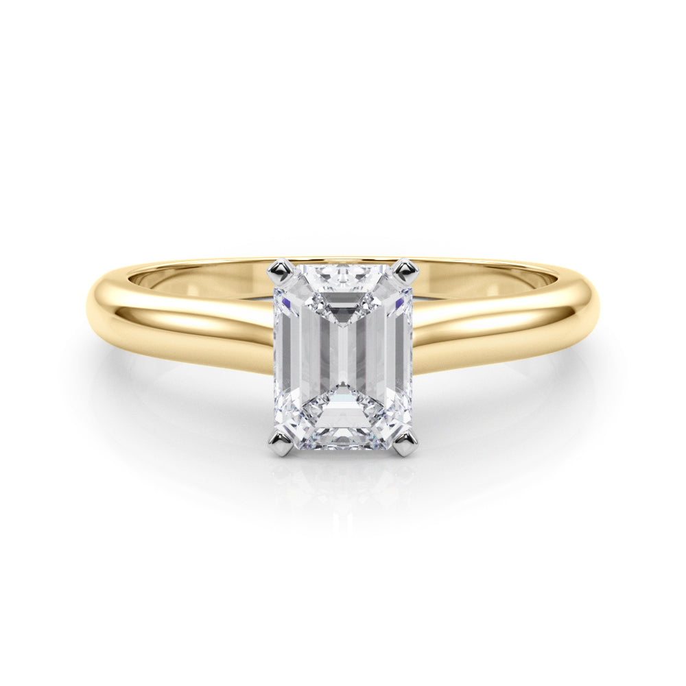 Isabella Emerald Lab Grown Diamond Solitaire Engagement Ring IGI Certified-VIRABYANI