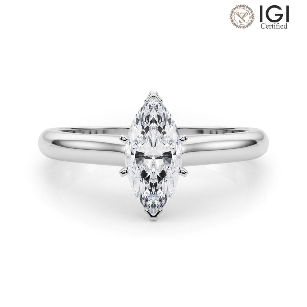 Isabella Marquise Lab Grown Diamond Solitaire Engagement Ring IGI Certified-VIRABYANI