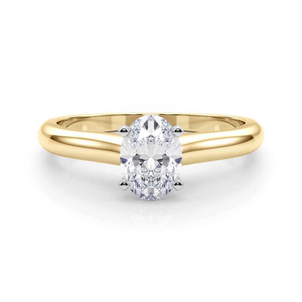 Isabella Oval Lab Grown Diamond Solitaire Engagement Ring IGI Certified-VIRABYANI