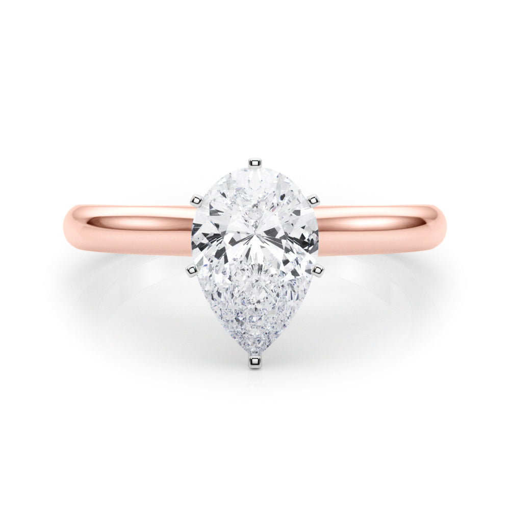 Isabella Pear Diamond Solitaire Engagement Ring-VIRABYANI