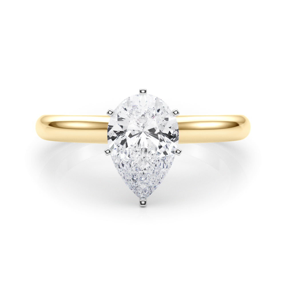 Isabella Pear Lab Grown Diamond Solitaire Engagement Ring IGI Certified-VIRABYANI