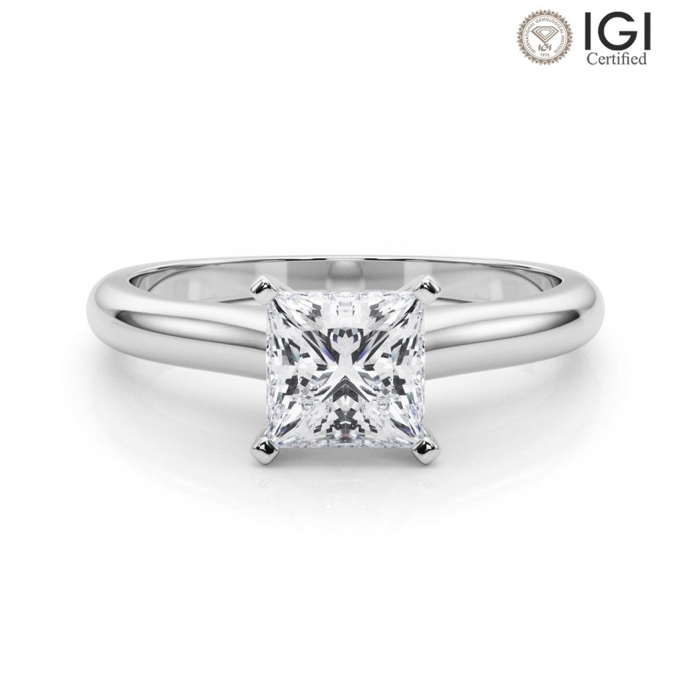 Isabella Princess Lab Grown Diamond Solitaire Engagement Ring IGI Certified