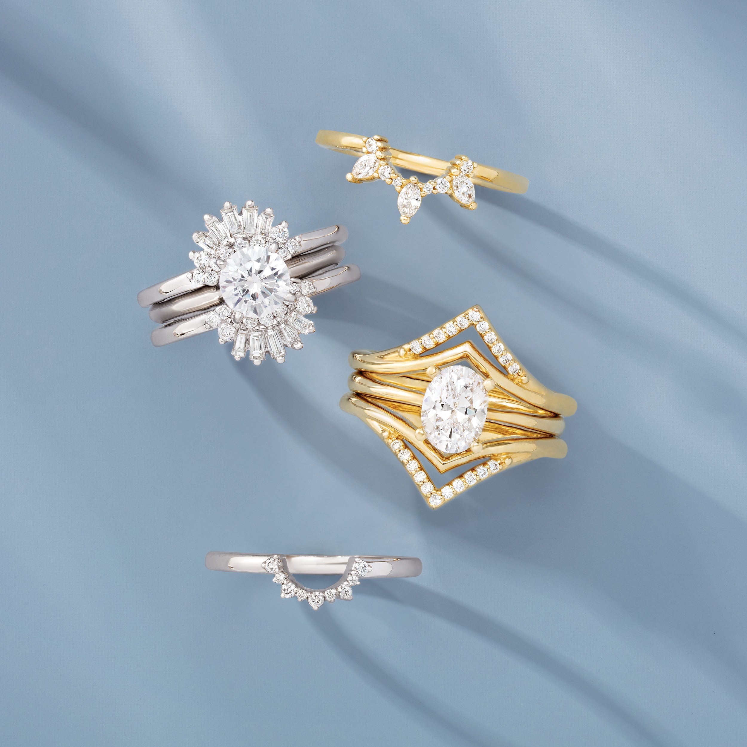 Round Diamond Contour Curved Band-VIRABYANI