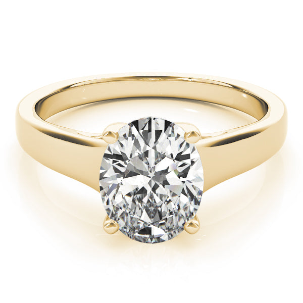 Evelyn Oval Diamond Solitaire Engagement Ring Trellis Design And Flat ...