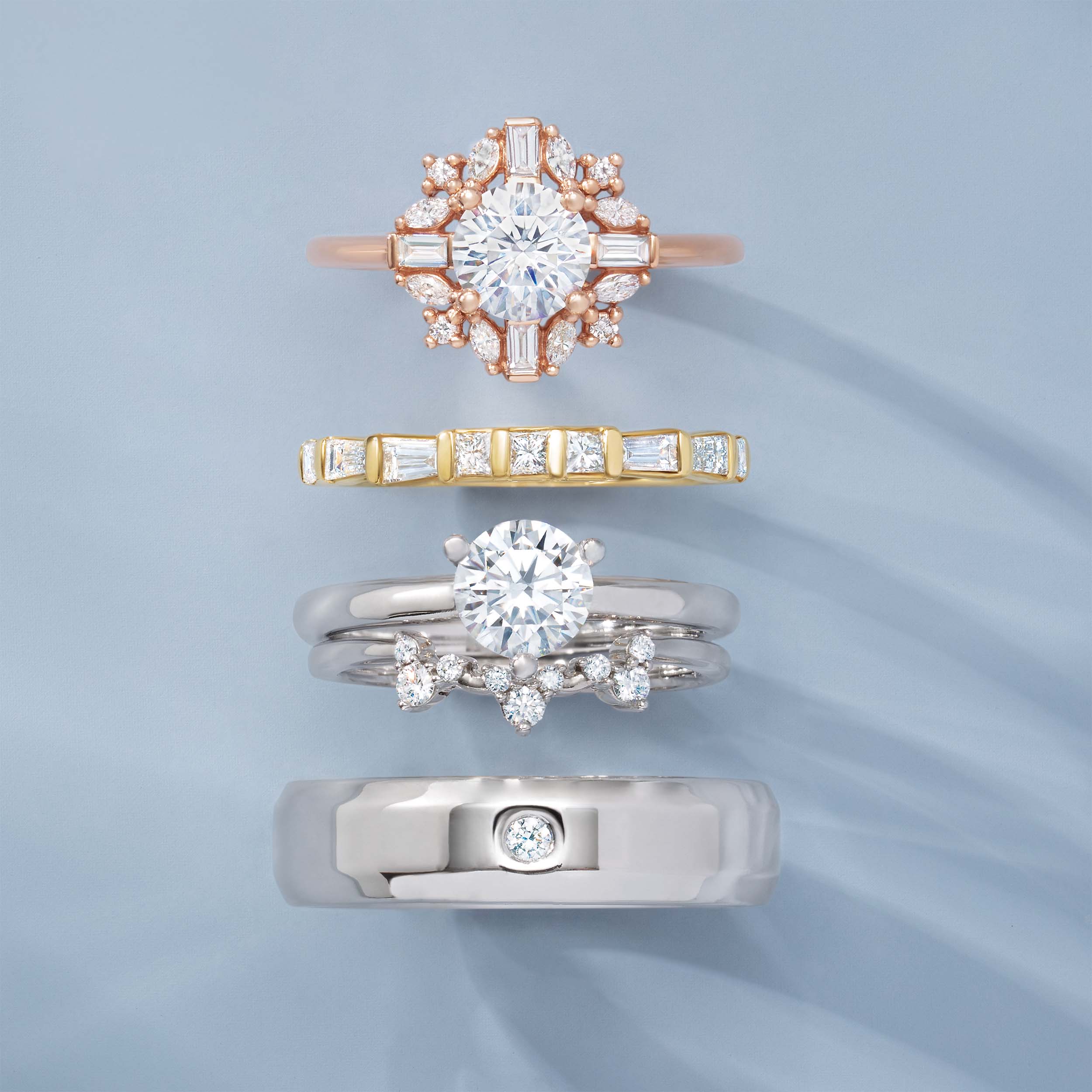 Round Diamond Curved Band-VIRABYANI