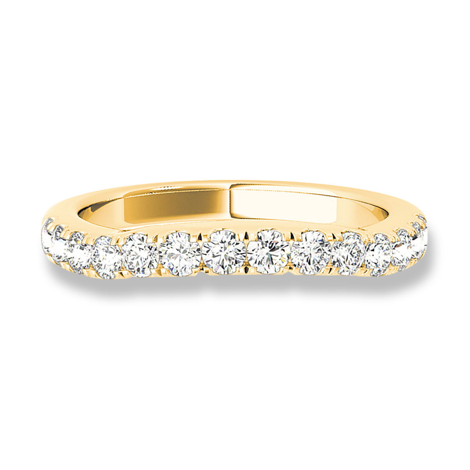 French Pave Set Diamond Curved Band-VIRABYANI