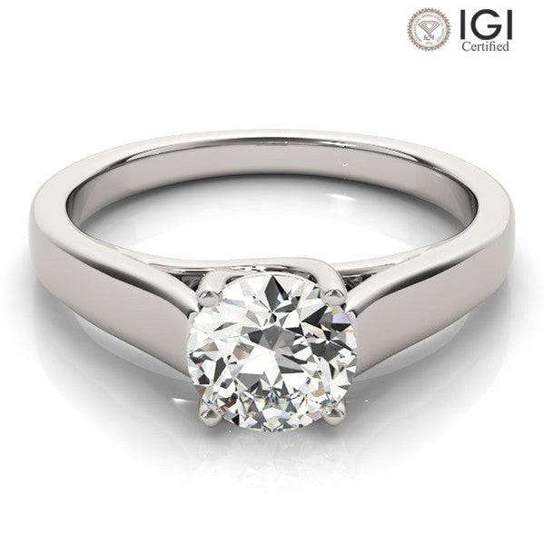 Evelyn Round Lab Grown Diamond Solitaire Engagement Ring IGI Certified-VIRABYANI