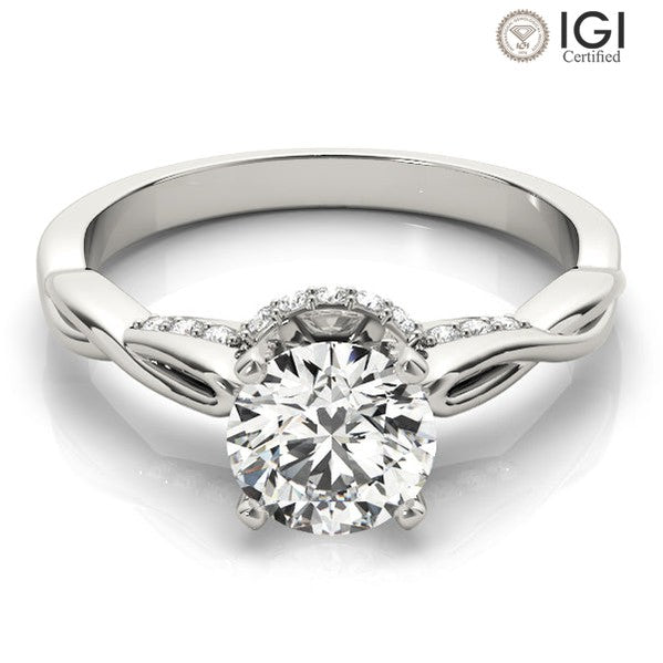 Infinity Round Lab Grown Diamond Solitaire Engagement Ring IGI Certified