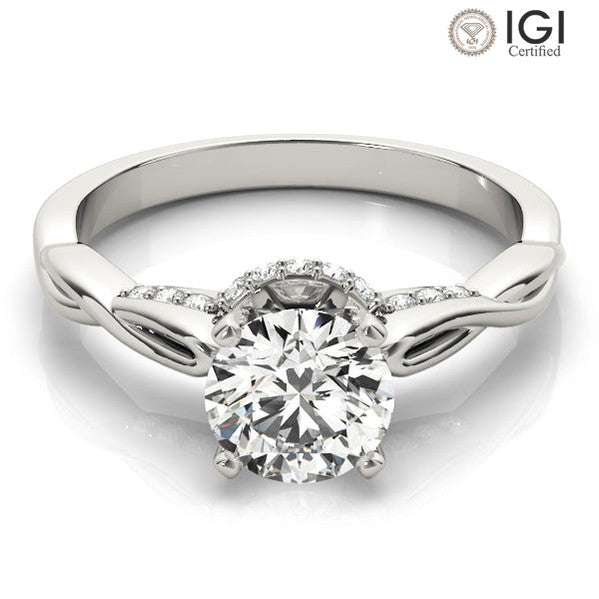 Infinity Round Lab Grown Diamond Solitaire Engagement Ring IGI Certified-VIRABYANI