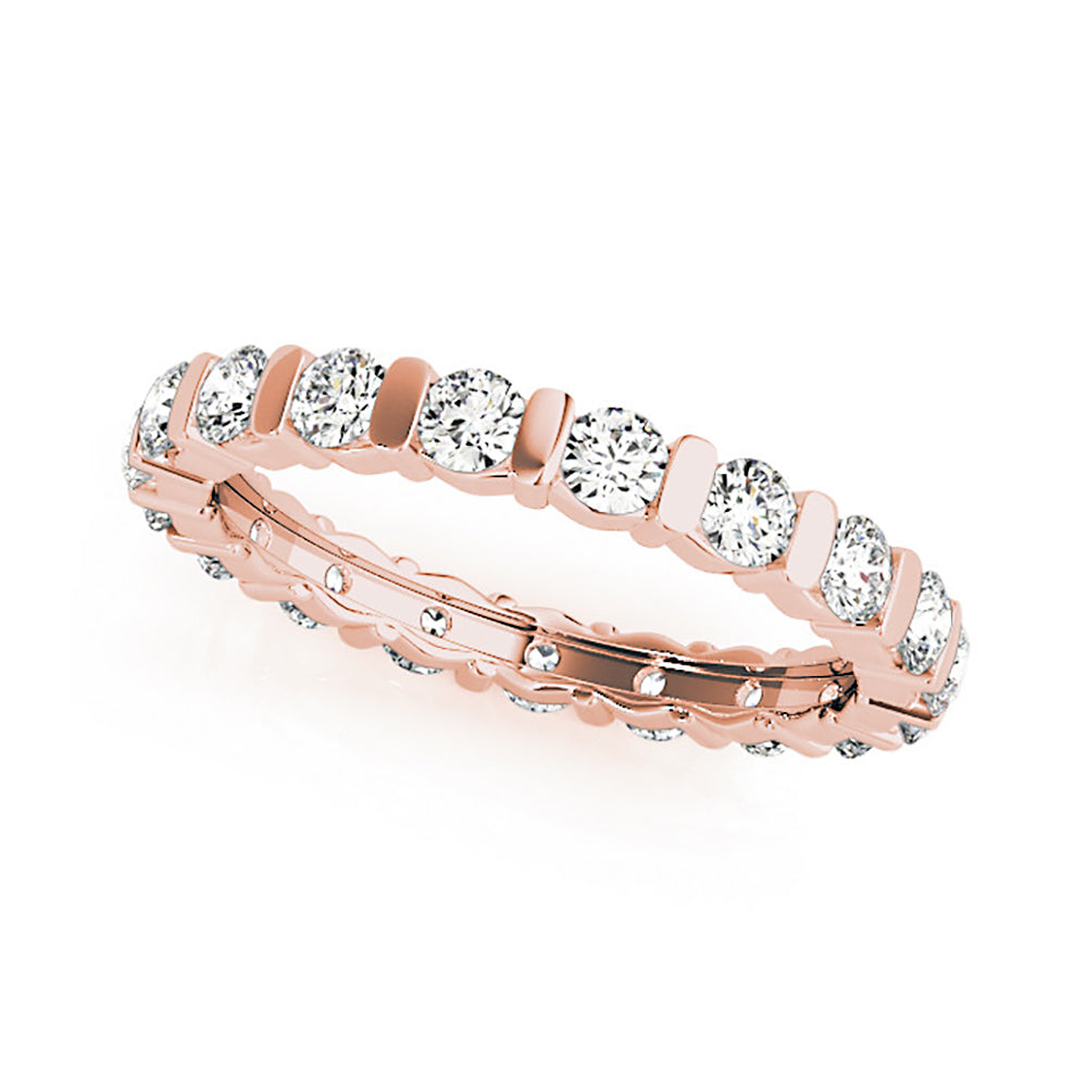 Bar Set 1.30 ct. Round Diamond Eternity Band-VIRABYANI