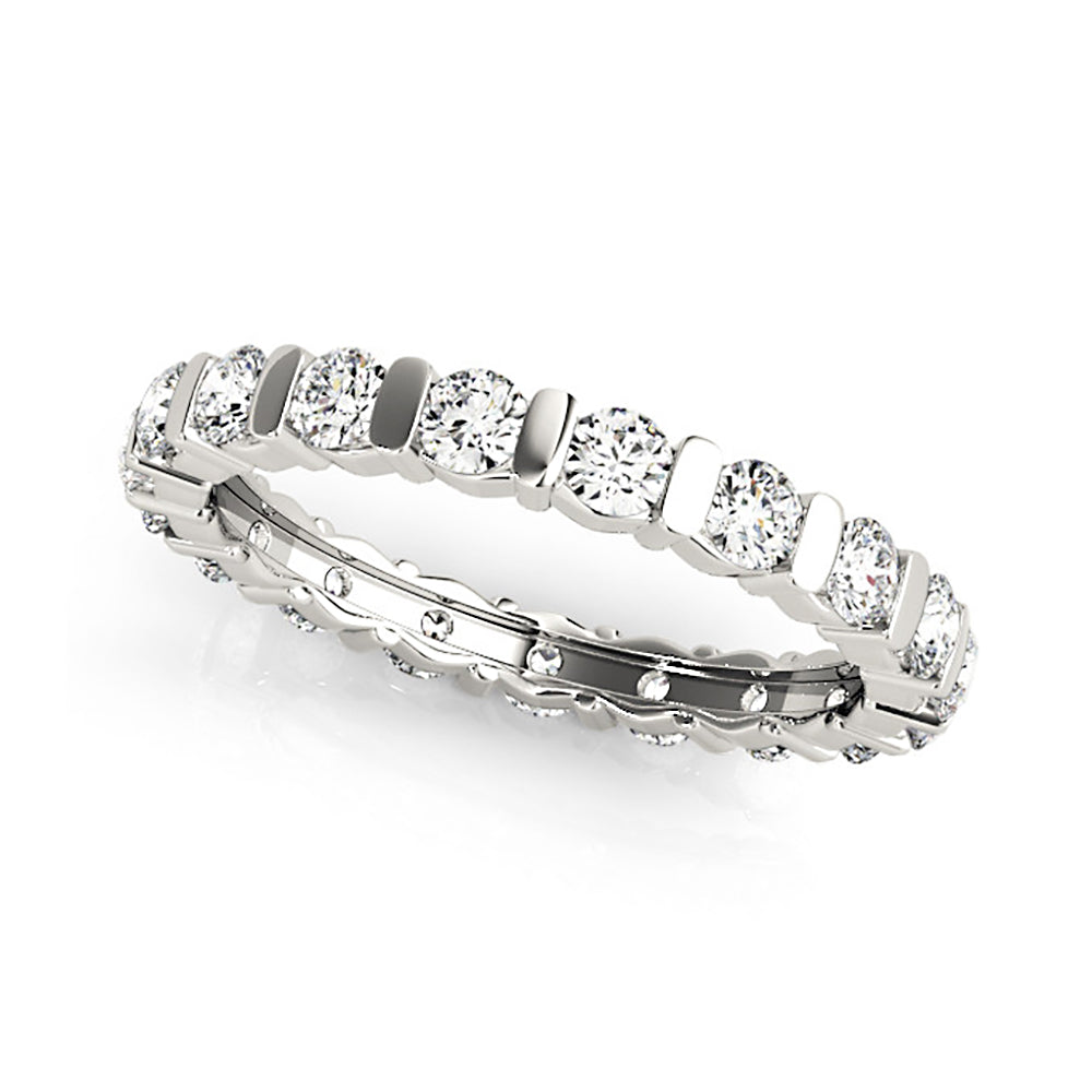 Bar Set 1.30 ct. Round Diamond Eternity Band-VIRABYANI