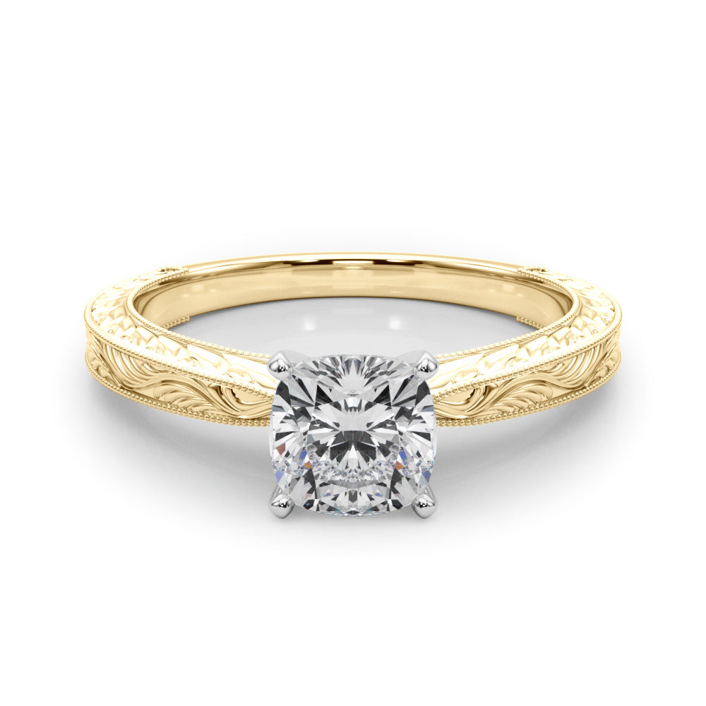 Victoria Cushion Diamond Solitaire Engagement Ring-VIRABYANI