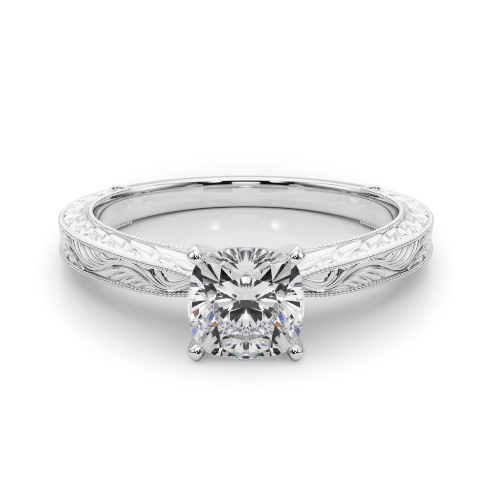 Victoria Cushion Diamond Solitaire Engagement Ring-VIRABYANI