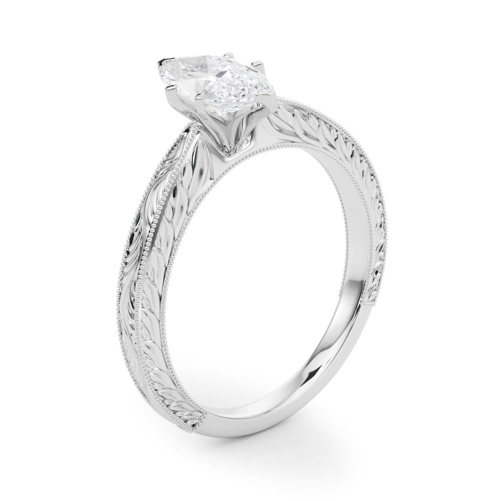 Victoria Marquise Lab Grown Diamond Solitaire Engagement Ring IGI Certified-VIRABYANI