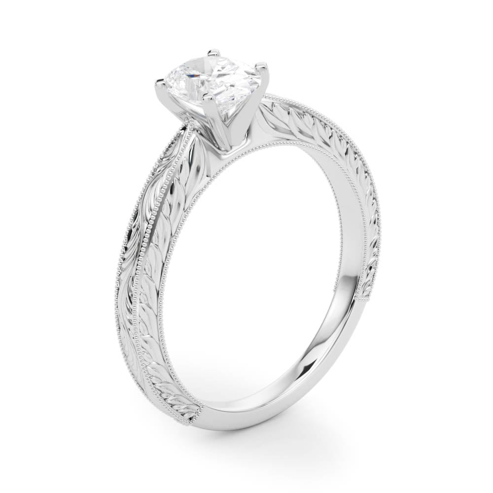 Victoria Oval Diamond Solitaire Engagement Ring-VIRABYANI
