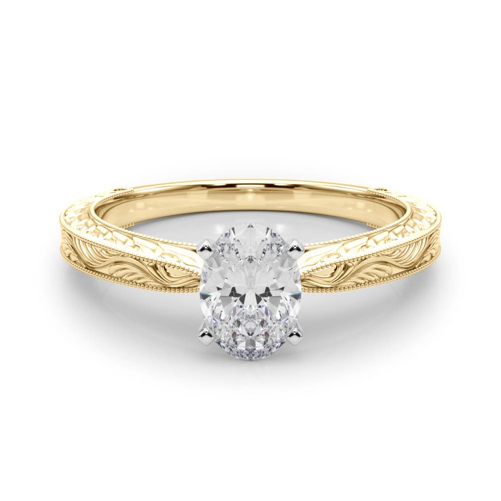 Victoria Oval Diamond Solitaire Engagement Ring-VIRABYANI