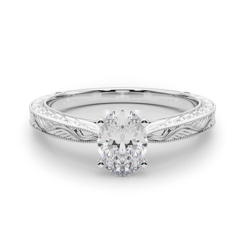 Victoria Oval Diamond Solitaire Engagement Ring-VIRABYANI
