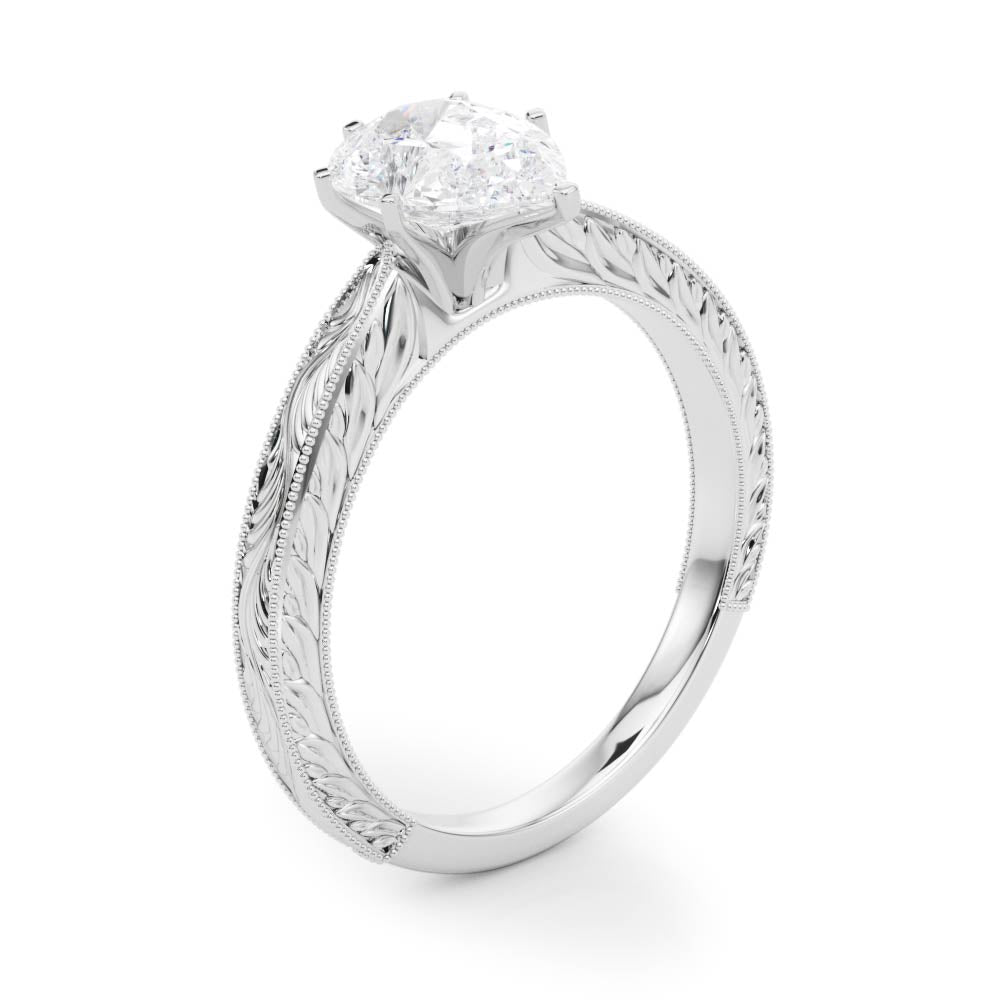 Victoria Pear Diamond Solitaire Engagement Ring-VIRABYANI