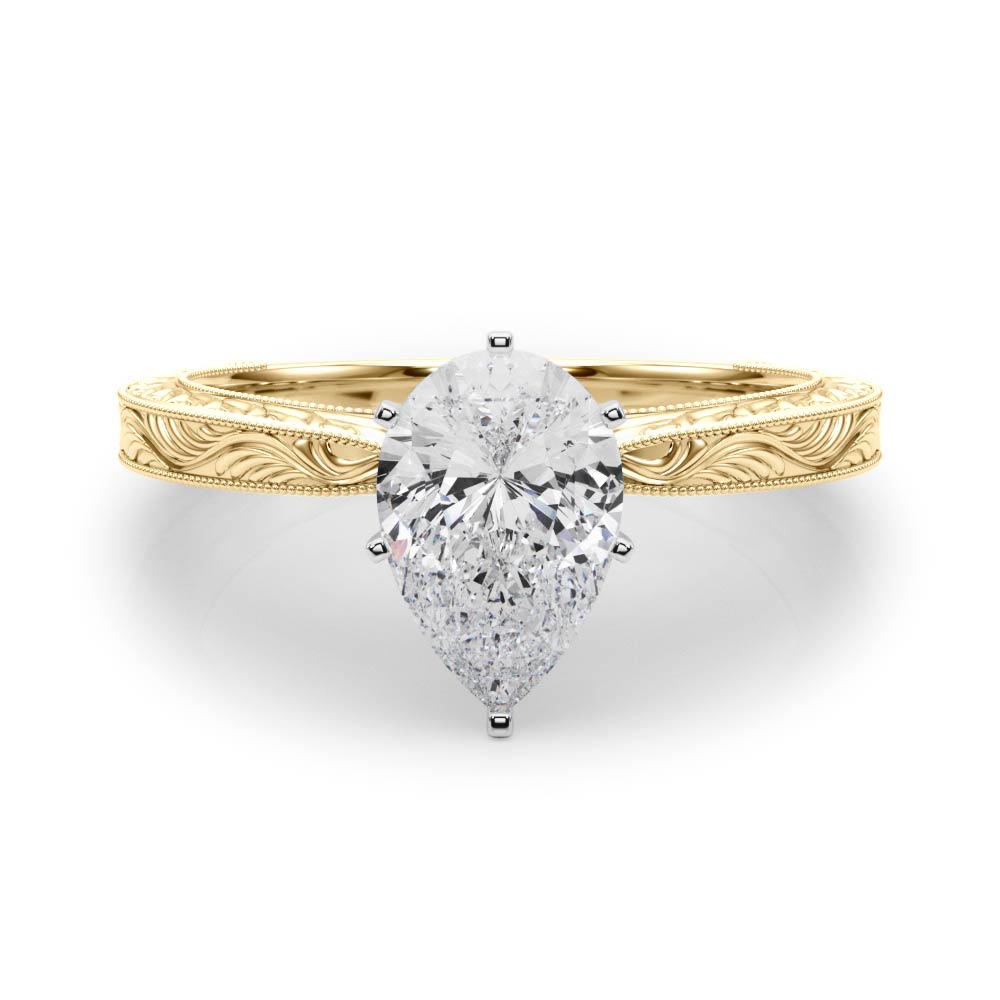 Victoria Pear Diamond Solitaire Engagement Ring-VIRABYANI