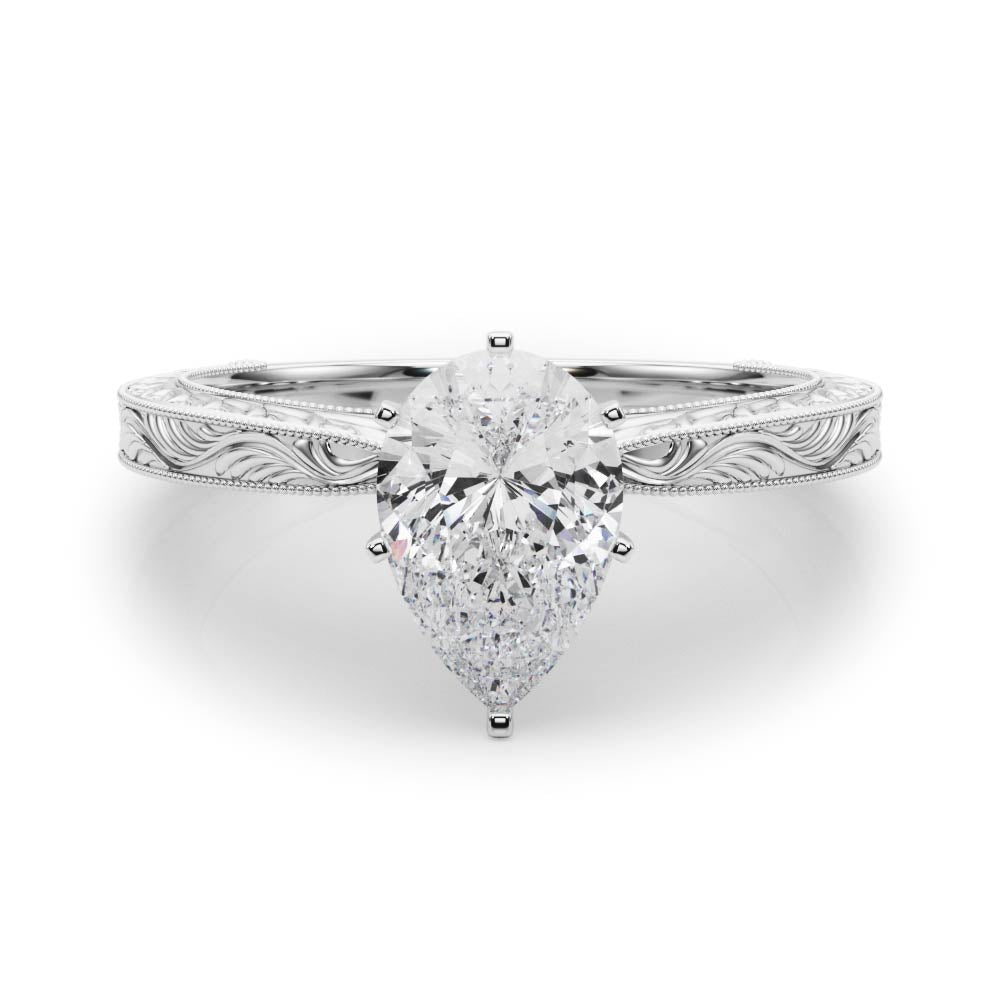 Victoria Pear Diamond Solitaire Engagement Ring-VIRABYANI